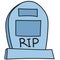 Grave burial tombstones. doodle icon image