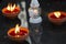 Grave candles during All Souls` Day