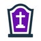 Grave, cemetery, epitaph, graveyard, stone, tomb, tombstone icon. Simple vector sketch.