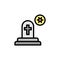 Grave, death, coronavirus icon. Simple color with outline vector elements of viral pandemic icons for ui and ux, website or mobile