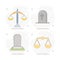 Grave flat icon, Death vector flat illustration with scales, grave