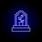 grave, flower outline blue neon icon. detailed set of death illustrations icons. can be used for web, logo, mobile app, UI, UX
