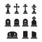 Grave icons set