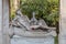 Grave monument in Cemetary Campo Verano Cimitero Monumentale Al Verano near San Lorenzo in Rome, Italy