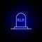 grave, rip outline blue neon icon. detailed set of death illustrations icons. can be used for web, logo, mobile app, UI, UX