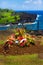 Grave site on tropical island memorial remembrance