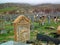 A grave stone in Sefid Chah ancient cemetery, Mazandaran, Iran