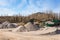 Gravel aggregate extraction. Machinery distribution and classification by size gravel.