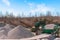 Gravel aggregate extraction. Machinery distribution and classification by size gravel.