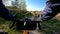 Gravel bicycle in the city park on the spring season