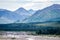 Gravel Flats and Massive Mountains in Alaska`s Denali National Park