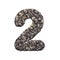 Gravel number 2 - 3d crushed rock digit - nature, environment, building materials or real estate concept