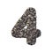 Gravel number 4 - 3d crushed rock digit - nature, environment, building materials or real estate concept