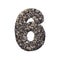Gravel number 6 - 3d crushed rock digit - nature, environment, building materials or real estate concept
