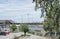 Gravel parking lot with sea and Grona Lund across the water