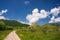 Gravel road leading to Coltesti old fortress in Transylvania