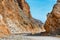 A gravel road to Balos Lagoon on Crete, Greece.