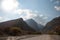 Gravel road wadi bani awf mountains, Oman