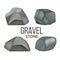 Gravel Stones, Heavy Fieldstones Debris Set Vector