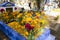 Graves decorated with flowers