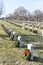 Graves decorated for Wreaths Across America Jefferson Barracks National Cemetery