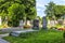 Graves at the Zentralfriedhof Cemetery in Vienna, Austria.