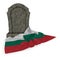 Gravestone and flag of bulgaria