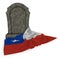 Gravestone and flag of chile