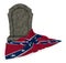 Gravestone and flag of the Confederate States