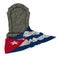 Gravestone and flag of cuba