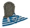 Gravestone and flag of greece