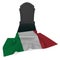 Gravestone and flag of italy