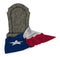 Gravestone and flag of texas