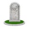 Gravestone with RIP 2G Cellular Technology Sign. 3d Rendering