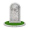 Gravestone with RIP 4G Cellular Technology Sign. 3d Rendering