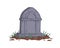 Gravestone of unmarked vintage grave. Medieval tombstone of old granite tomb. Realistic hand-drawn secular non-religious