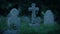 Gravestones In The Churchyard In The Evening