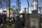 Gravestones on Donskoy monastery graveyard, tombstones