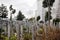 Gravestones at the Islamic cemetery of Suleymanie Mosque in Istanbul Turkey