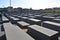 Gravestones in the Memorial to the Murdered Jews of Europe,  Holocaust Memorial in Berlin, Germany