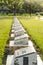 Gravestones of unknown soldiers at Labuan War Cemetery