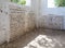 The gravestones with words of gratitude in Hebrew inside the reconstructed tomb Rabbi Nakhman Katufa near the kibbutz Baram in Wes