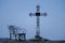 Graveyard cross in silhouette