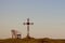 Graveyard cross in silhouette