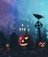 Graveyard on halloween fantasy night
