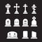 Graveyard icons set