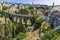 Gravina in Puglia, Italy with the Roman two-tier bridge stretching into the town