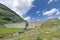 Gravity dam of the White lake Bernina Swiss alps