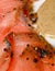 Gravlax smoked salmon slices