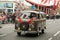 A gray 1950 Volkswagen minibus parade on October 29 republic day of Turkey, Classic car parade moment